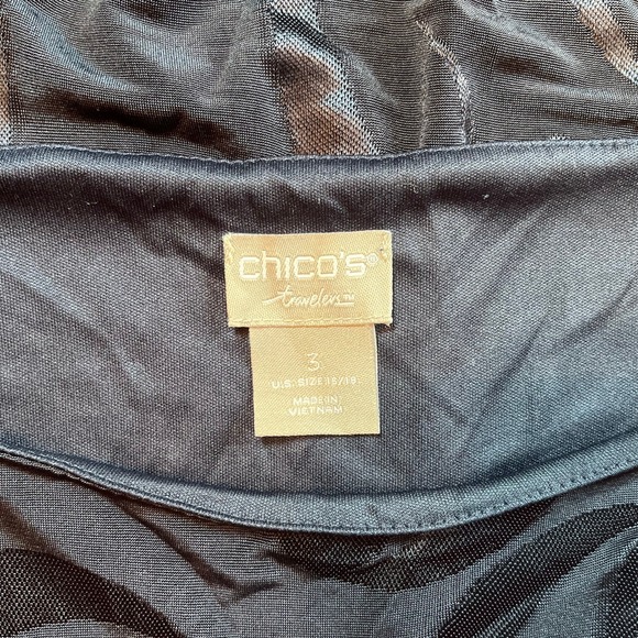 Chico's Travelers Navy Blue Tunic Women's 3 16/18 Lined Slinky Corpcore Casual - Picture 6 of 11